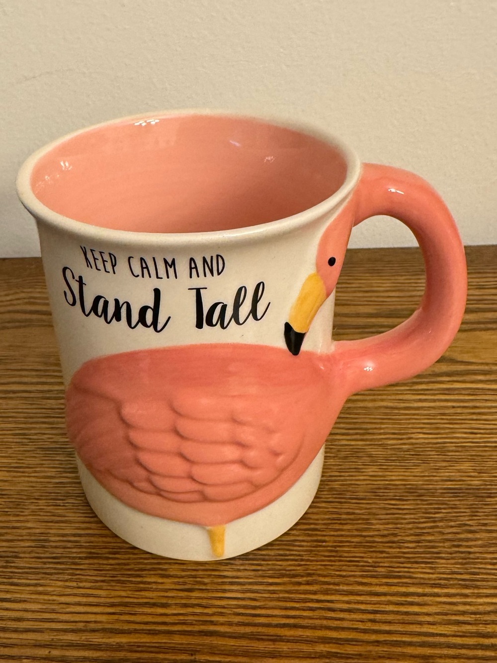 Our Name Is Mud Flamingo Coffee Mug Sculpted Keep Calm No Flocks Given EUC